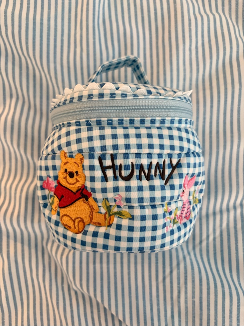 Vera Bradley Blue Gingham Winnie the Pooh 'Hunny' Accessory Pouch